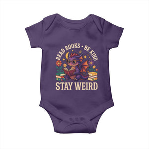 Dragon Read Book Baby Onesie Funny Read Books Be Kind Stay Weird TS12 Purple Print Your Wear