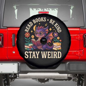 Dragon Read Book Spare Tire Cover Funny Read Books Be Kind Stay Weird TS12 Black Print Your Wear