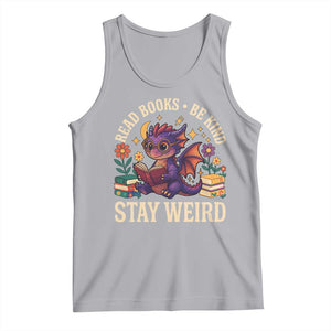 Dragon Read Book Tank Top Funny Read Books Be Kind Stay Weird TS12 Athletic Heather Print Your Wear
