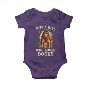 Just A Girl Who Loves Books Baby Onesie Funny Bookworm Quote TS12 Purple Print Your Wear