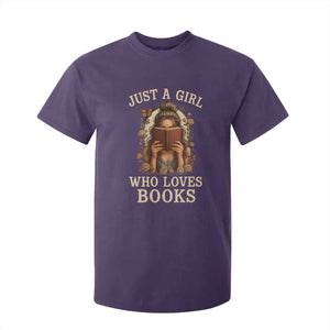 Just A Girl Who Loves Books T Shirt For Kid Funny Bookworm Quote TS12 Purple Print Your Wear