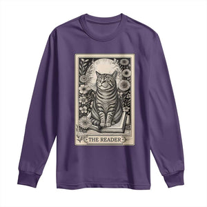 Funny Bookish Kitty Lover Long Sleeve Shirt The Reader Tarot Card Book Lover Gift TS12 Purple Print Your Wear