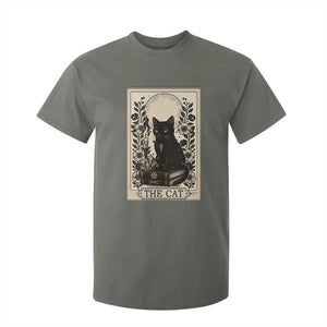 Funny The Cat Book T Shirt For Kid Kitty Lover Tarot Card TS12 Military Green Print Your Wear