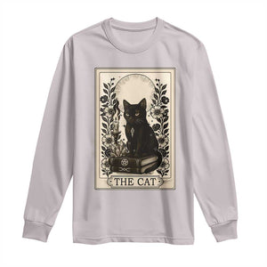 Funny The Cat Book Long Sleeve Shirt Kitty Lover Tarot Card TS12 Ice Gray Print Your Wear