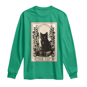 Funny The Cat Book Long Sleeve Shirt Kitty Lover Tarot Card TS12 Irish Green Print Your Wear