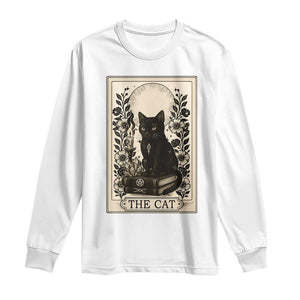 Funny The Cat Book Long Sleeve Shirt Kitty Lover Tarot Card TS12 White Print Your Wear