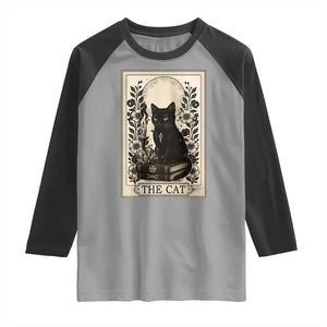 Funny The Cat Book Raglan Shirt Kitty Lover Tarot Card TS12 Sport Gray Black Print Your Wear