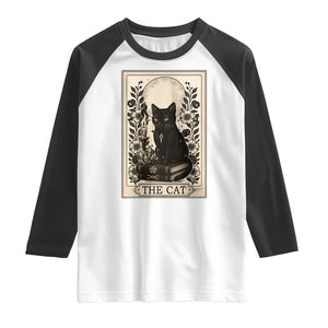 Funny The Cat Book Raglan Shirt Kitty Lover Tarot Card TS12 White Black Print Your Wear