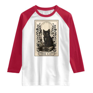 Funny The Cat Book Raglan Shirt Kitty Lover Tarot Card TS12 White Red Print Your Wear