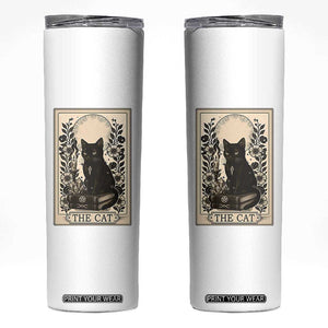 Funny The Cat Book Skinny Tumbler Kitty Lover Tarot Card TS12 White Print Your Wear