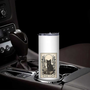 Funny The Cat Book Skinny Tumbler Kitty Lover Tarot Card TS12 Print Your Wear