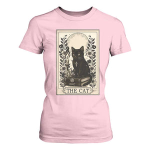 Funny The Cat Book T Shirt For Women Kitty Lover Tarot Card TS12 Light Pink Print Your Wear