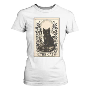 Funny The Cat Book T Shirt For Women Kitty Lover Tarot Card TS12 White Print Your Wear