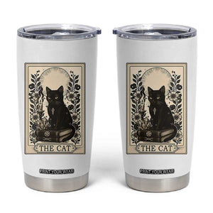 Funny The Cat Book Tumbler Cup Kitty Lover Tarot Card TS12 White Print Your Wear