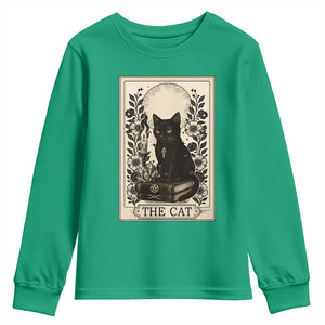 Funny The Cat Book Youth Sweatshirt Kitty Lover Tarot Card TS12 Irish Green Print Your Wear