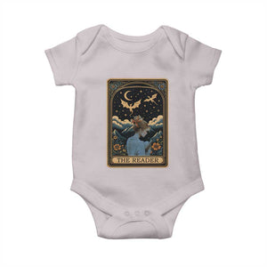 Funny The Reader Tarot Card Baby Onesie Girl Reading Fantasy Book TS12 Ice Gray Print Your Wear