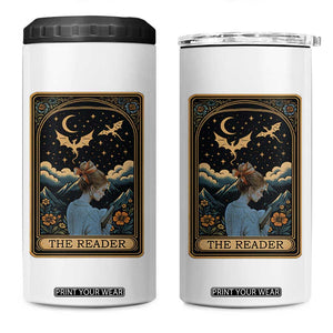 Funny The Reader Tarot Card 4 in 1 Can Cooler Tumbler Girl Reading Fantasy Book TS12 One Size: 16 oz White Print Your Wear