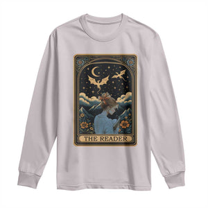 Funny The Reader Tarot Card Long Sleeve Shirt Girl Reading Fantasy Book TS12 Ice Gray Print Your Wear