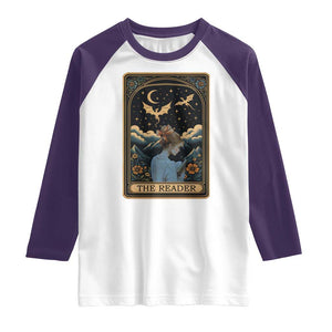 Funny The Reader Tarot Card Raglan Shirt Girl Reading Fantasy Book TS12 White Purple Print Your Wear