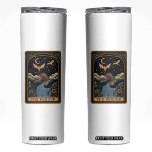 Funny The Reader Tarot Card Skinny Tumbler Girl Reading Fantasy Book TS12 White Print Your Wear