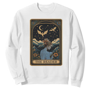 Funny The Reader Tarot Card Sweatshirt Girl Reading Fantasy Book TS12 White Print Your Wear