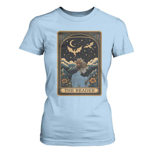Funny The Reader Tarot Card T Shirt For Women Girl Reading Fantasy Book TS12 Light Blue Print Your Wear