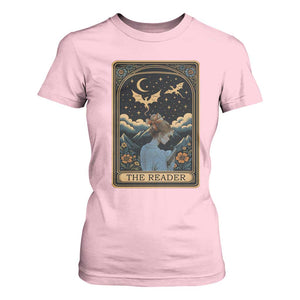 Funny The Reader Tarot Card T Shirt For Women Girl Reading Fantasy Book TS12 Light Pink Print Your Wear