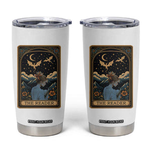 Funny The Reader Tarot Card Tumbler Cup Girl Reading Fantasy Book TS12 White Print Your Wear