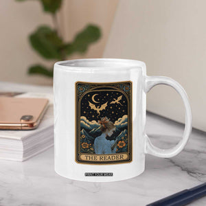 Funny The Reader Tarot Card Coffee Mug Girl Reading Fantasy Book TS12 Print Your Wear