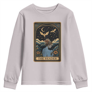 Funny The Reader Tarot Card Youth Sweatshirt Girl Reading Fantasy Book TS12 Ice Gray Print Your Wear