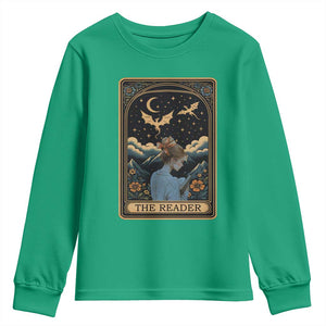 Funny The Reader Tarot Card Youth Sweatshirt Girl Reading Fantasy Book TS12 Irish Green Print Your Wear