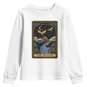 Funny The Reader Tarot Card Youth Sweatshirt Girl Reading Fantasy Book TS12 White Print Your Wear