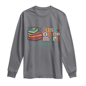 Just One More Chapter Long Sleeve Shirt Cute Pastel Bookworm Girl Reader TS12 Charcoal Print Your Wear