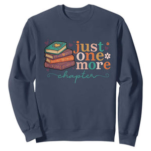 Just One More Chapter Sweatshirt Cute Pastel Bookworm Girl Reader TS12 Navy Print Your Wear
