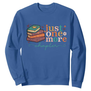 Just One More Chapter Sweatshirt Cute Pastel Bookworm Girl Reader TS12 Royal Blue Print Your Wear