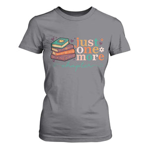 Just One More Chapter T Shirt For Women Cute Pastel Bookworm Girl Reader TS12 Charcoal Print Your Wear