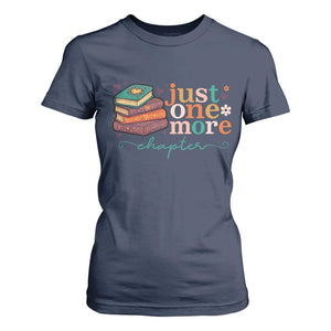 Just One More Chapter T Shirt For Women Cute Pastel Bookworm Girl Reader TS12 Navy Print Your Wear