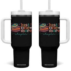 Just One More Chapter Tumbler With Handle Cute Pastel Bookworm Girl Reader TS12 One Size: 40 oz Black Print Your Wear