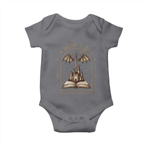 Fantasy Book Lover Baby Onesie A Book A Day Keeps The Mental Breakdown Away TS12 Charcoal Print Your Wear