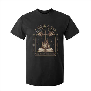 Fantasy Book Lover T Shirt For Kid A Book A Day Keeps The Mental Breakdown Away TS12 Black Print Your Wear