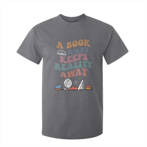 A Book A Day Keeps Reality Away T Shirt For Kid Cute Girl Book Lover TS12 Charcoal Print Your Wear