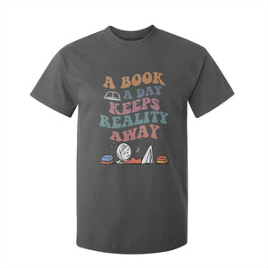 A Book A Day Keeps Reality Away T Shirt For Kid Cute Girl Book Lover TS12 Dark Heather Print Your Wear