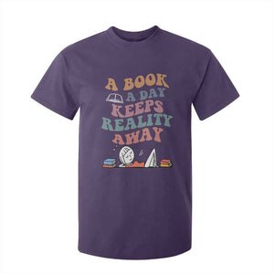 A Book A Day Keeps Reality Away T Shirt For Kid Cute Girl Book Lover TS12 Purple Print Your Wear