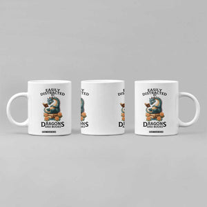 Easily Distracted By Dragon And Books Coffee Mug Cute Book Lover Gift TS12 Print Your Wear