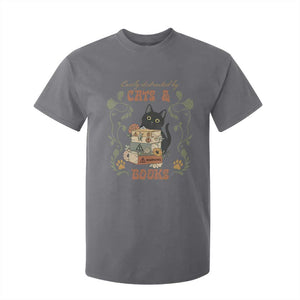 Cute Bookworm Gift T Shirt For Kid Easily Distracted By Cats And Books TS12 Charcoal Print Your Wear