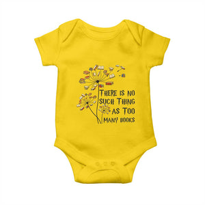 Funny Bookworm Saying Baby Onesie There Is No Such Thing As Too Many Books TS12 Daisy Print Your Wear