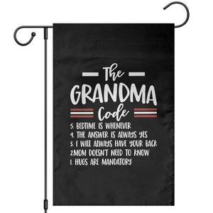 The Grandma Code Garden Flag Humorous Grandmother Rules Graphic