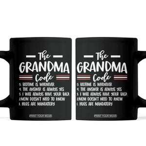 The Grandma Code Coffee Mug Humorous Grandmother Rules Graphic