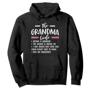 The Grandma Code Hoodie Humorous Grandmother Rules Graphic