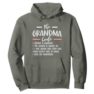 The Grandma Code Hoodie Humorous Grandmother Rules Graphic